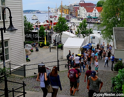 The stairs to the waterfront in Stavanger, Norway