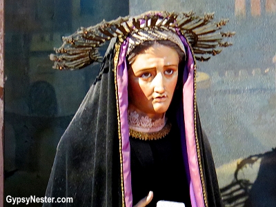 Statue of Mary in St. John the Baptist Church in Saint-Jean-de-Luz, France